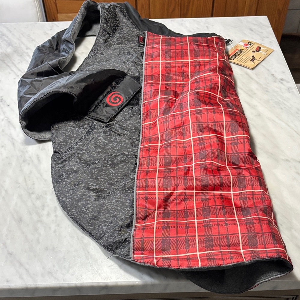 Stylish Red Plaid Dog Jacket